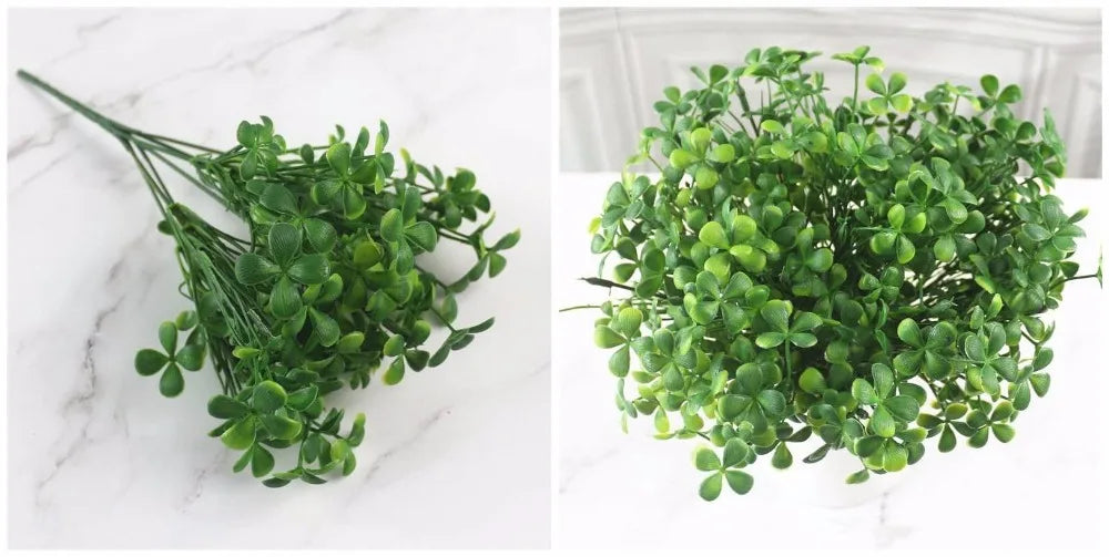 Artificial Plastic Fern Grass Plants for Home and Wedding Decor, Green