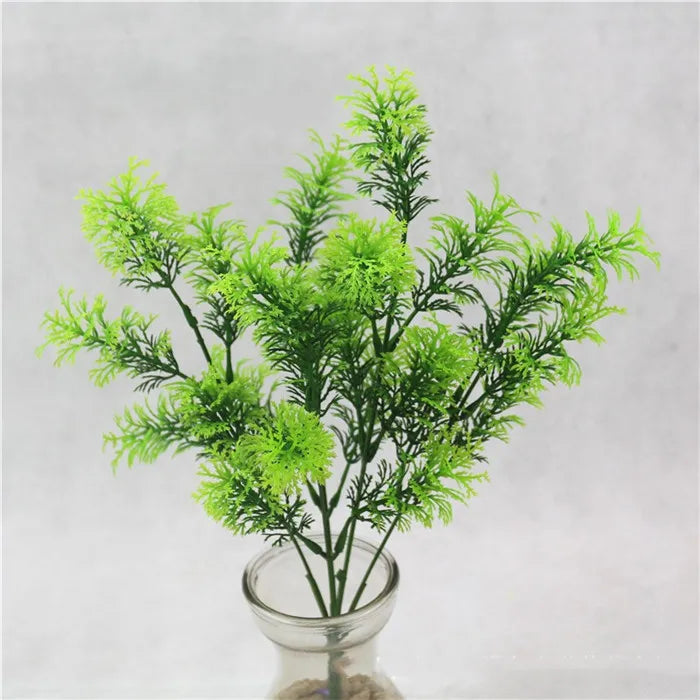 Artificial Plastic Fern Grass Plants for Home and Wedding Decor, Green