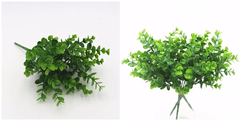 YO CHO Artificial Plastic Plants for Home Garden Decoration Fern Grass Wedding Wall Outdoor Decor Green Leaf Artificial Flowers - Buy online at  Vibe In Cart.