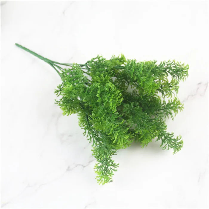 Artificial Plastic Fern Grass Plants for Home and Wedding Decor, Green
