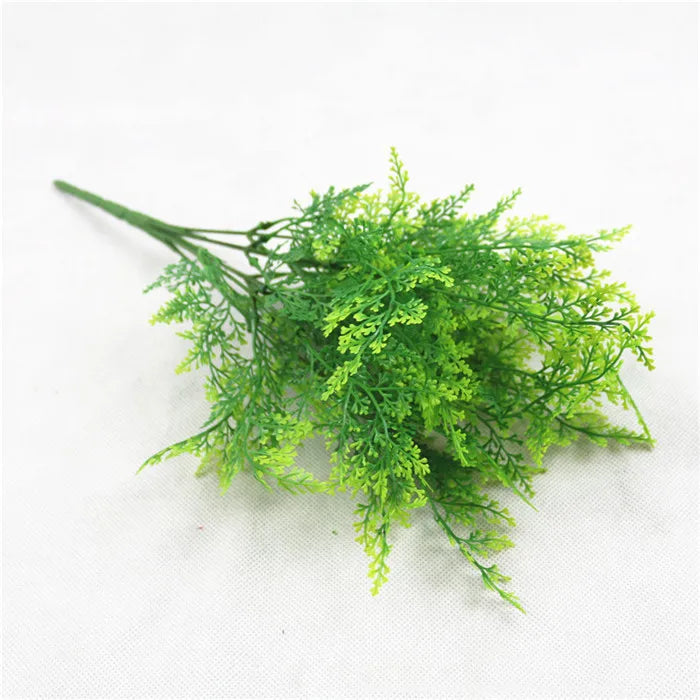 Artificial Plastic Fern Grass Plants for Home and Wedding Decor, Green
