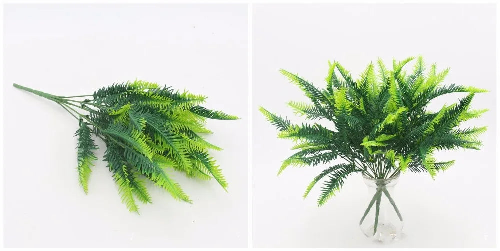 YO CHO Artificial Plastic Plants for Home Garden Decoration Fern Grass Wedding Wall Outdoor Decor Green Leaf Artificial Flowers - Buy online at  Vibe In Cart.