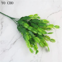 YO CHO Artificial Plastic Plants for Home Garden Decoration Fern Grass Wedding Wall Outdoor Decor Green Leaf Artificial Flowers - Buy online at  Vibe In Cart.