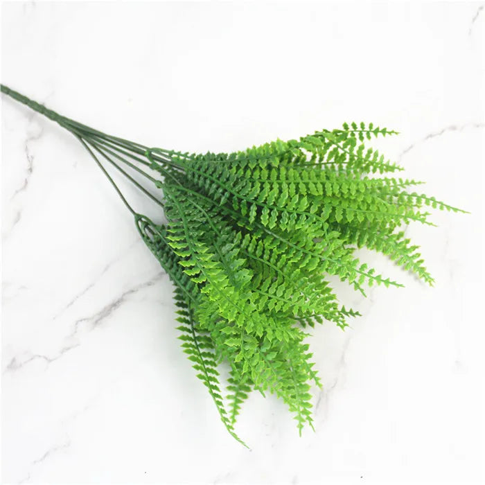 Artificial Plastic Fern Grass Plants for Home and Wedding Decor, Green