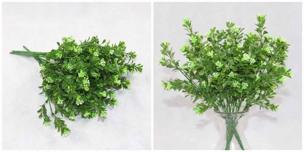 YO CHO Artificial Plastic Plants for Home Garden Decoration Fern Grass Wedding Wall Outdoor Decor Green Leaf Artificial Flowers - Buy online at  Vibe In Cart.