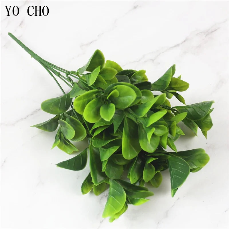 YO CHO Artificial Plastic Plants for Home Garden Decoration Fern Grass Wedding Wall Outdoor Decor Green Leaf Artificial Flowers - Buy online at  Vibe In Cart.
