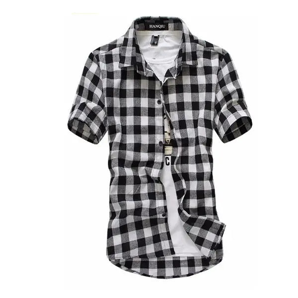 Red And Black Plaid Shirt Men Shirts 2024 New Summer Fashion Chemise Homme Mens Checkered Shirts Short Sleeve Shirt Men Blouse - Buy online at  Vibe In Cart.