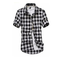 Red And Black Plaid Shirt Men Shirts 2024 New Summer Fashion Chemise Homme Mens Checkered Shirts Short Sleeve Shirt Men Blouse - Buy online at  Vibe In Cart.
