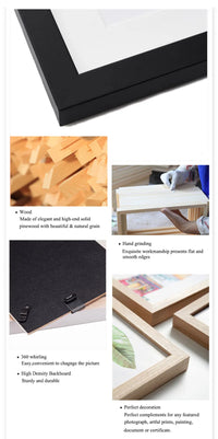 Nature Wooden Photo Picture Frame 20X30 25X30 26.5X38cm Black White Color Frame for Pictures Wall Poster Frame - Buy online at  Vibe In Cart.