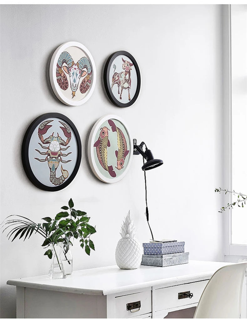 Round Wooden Picture Frames Creative Gift DIY Wall Hanging Wood Picture Holder Wall Mounted Photo Frame Round Home Decoration - Buy online at  Vibe In Cart.