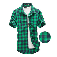 Red And Black Plaid Shirt Men Shirts 2024 New Summer Fashion Chemise Homme Mens Checkered Shirts Short Sleeve Shirt Men Blouse - Buy online at  Vibe In Cart.
