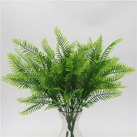 Artificial Plastic Fern Grass Plants for Home and Wedding Decor, Green