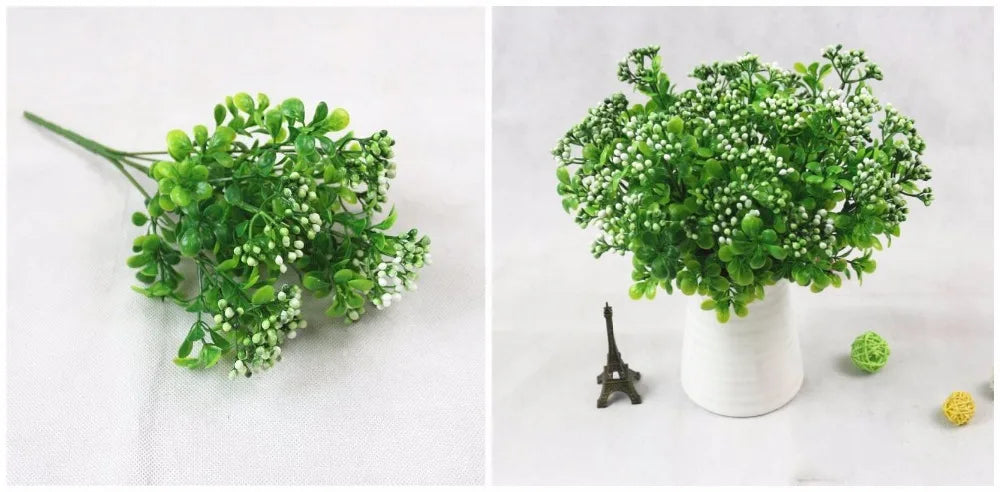 YO CHO Artificial Plastic Plants for Home Garden Decoration Fern Grass Wedding Wall Outdoor Decor Green Leaf Artificial Flowers - Buy online at  Vibe In Cart.