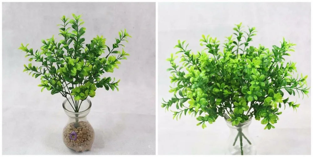 YO CHO Artificial Plastic Plants for Home Garden Decoration Fern Grass Wedding Wall Outdoor Decor Green Leaf Artificial Flowers - Buy online at  Vibe In Cart.