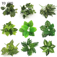YO CHO Artificial Plastic Plants for Home Garden Decoration Fern Grass Wedding Wall Outdoor Decor Green Leaf Artificial Flowers - Buy online at  Vibe In Cart.
