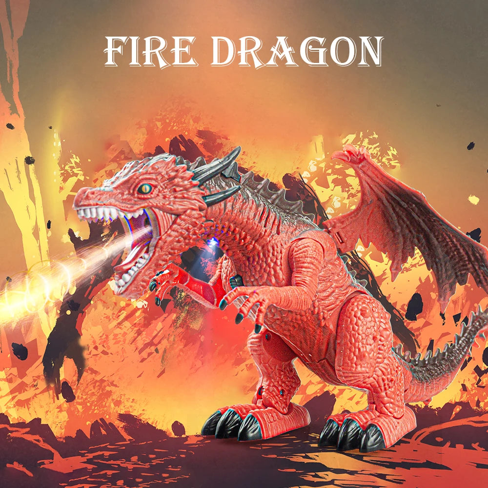 Remote Control Walking Spray Dinosaur Toy with LED and Music