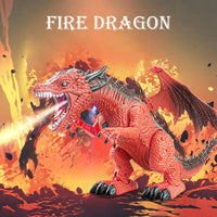 Remote Control Walking Spray Dinosaur Toy with LED and Music