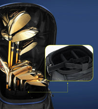 Nylon Golf Bag with Wheels for Aviation, Black and Gray