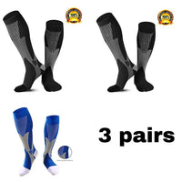 Men's Crew Length Compression Socks for Sports, Size EU 41-45