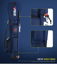 Nylon Golf Bag with Wheels for Aviation, Black and Gray