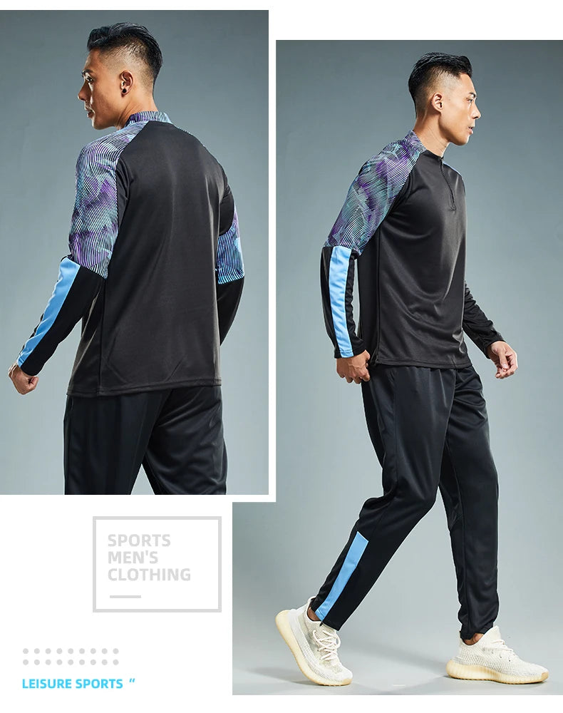 Unisex Polyester Long Sleeve Sports Tracksuit for Soccer and Fitness
