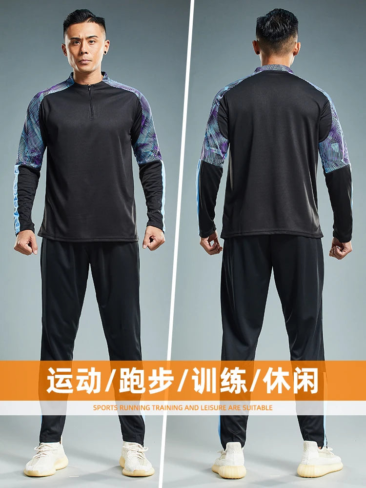 Unisex Polyester Long Sleeve Sports Tracksuit for Soccer and Fitness