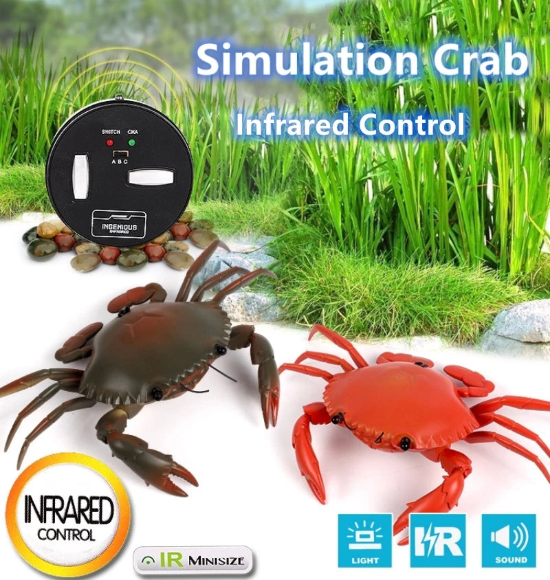 Smart Intelligent RC Robot crab Toy With eye flash light simulation sound crab Model Toy high simulation crab design classic toy