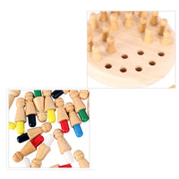 Wooden Memory Match Stick Chess Color Game Board Puzzles Montessori Educational Toy Cognitive Ability Learning Toys For Children