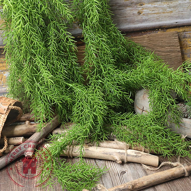 NEW 105cm Simulated Leaf Feel Pine Needle Wall Hanging Rattan Simulated Flower Micro Landscape Plant Wall Home Decoration - Buy online at  Vibe In Cart.