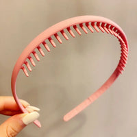 Women Simple Colorful Matte Toothed Hairbands Broken Hair Finishing Headband Outdoor Hair Hoop Headwear Fashion Hair Accessories - Buy online at  Vibe In Cart.