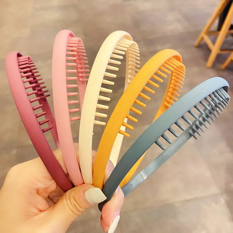 Women Simple Colorful Matte Toothed Hairbands Broken Hair Finishing Headband Outdoor Hair Hoop Headwear Fashion Hair Accessories - Buy online at  Vibe In Cart.