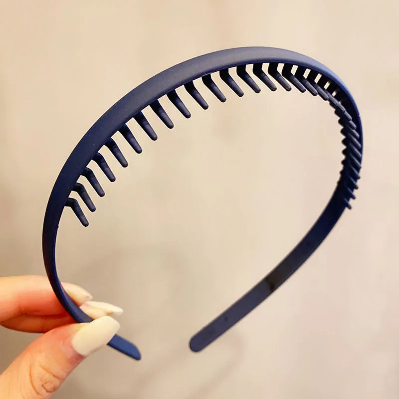 Women Simple Colorful Matte Toothed Hairbands Broken Hair Finishing Headband Outdoor Hair Hoop Headwear Fashion Hair Accessories - Buy online at  Vibe In Cart.