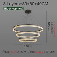 Modern Black LED Cord Pendant Light for Dining Room