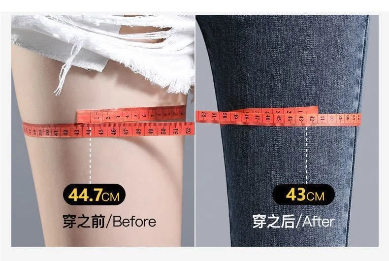 Slight Stretch Women's Pencil Pants Jeans in Blue, Gray, and Black