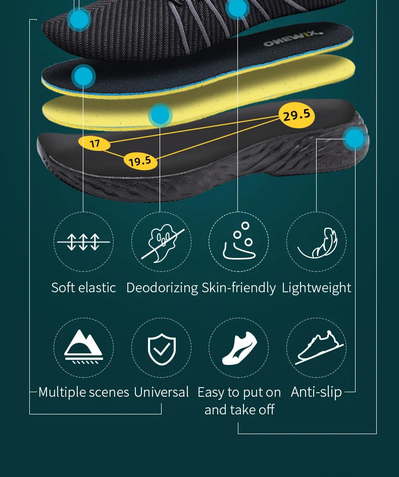 ONEMIX Waterproof Running Shoes for Men Breathable Light Women Training Walking Sneakers Outdoor Trekking Slip-on Sports Shoes - Buy online at  Vibe In Cart.