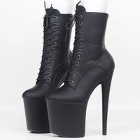 JIALUOWEI INS Style 20CM Extreme High Heels Platform Boots Lace Up Sexy Pole Dancing Ankle Boots Side Zip 5-12 - Buy online at  Vibe In Cart.