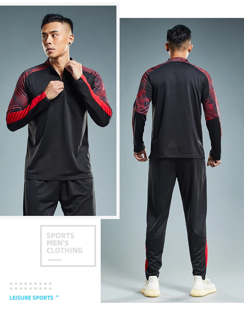 Unisex Polyester Long Sleeve Sports Tracksuit for Soccer and Fitness