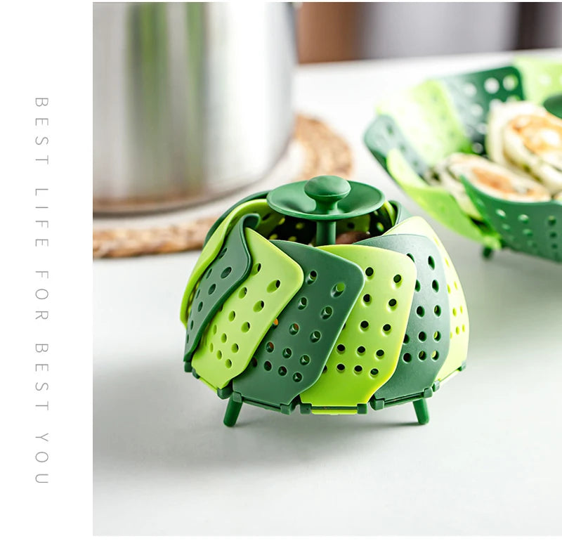 Plastic Folding Lotus Steamer Food Grade Steaming Rack Fruit Baskets Kitchen Storage Racks Vegetable Vapor Cooker Dish Cookware - Buy online at  Vibe In Cart.
