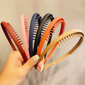 Women Simple Colorful Matte Toothed Hairbands Broken Hair Finishing Headband Outdoor Hair Hoop Headwear Fashion Hair Accessories - Buy online at  Vibe In Cart.