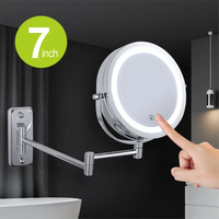 Folding Arm Extend Bathroom Mirror With LED Light 7 Inch Wall Mounted Double Side Smart Cosmetic Makeup Mirrors - Buy online at  Vibe In Cart.