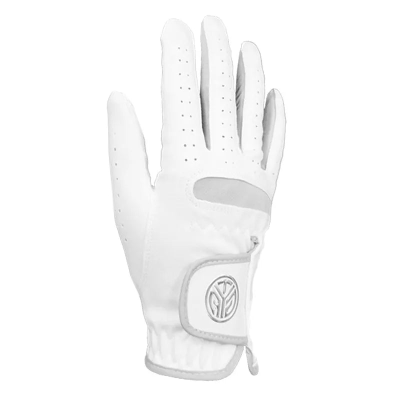 Men's 1-Piece White Fiber Cloth Golf Gloves for Left or Right Hand