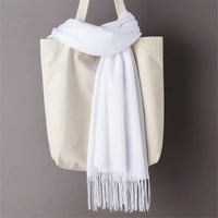 Women's Long Polyester Tassel Scarf with Solid Color