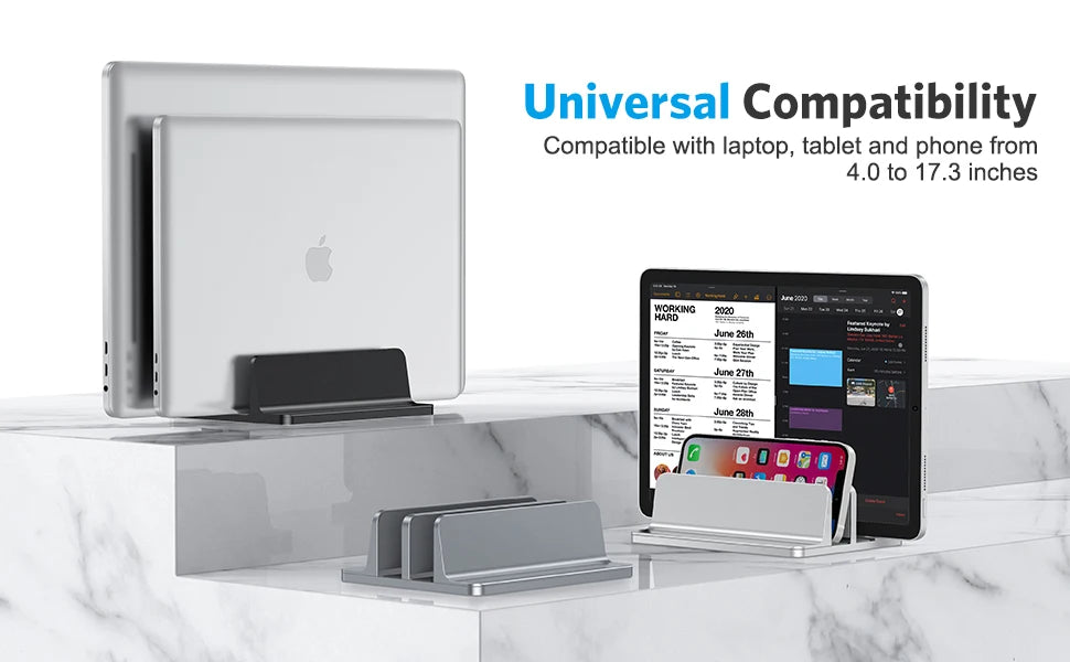 Adjustable Vertical Aluminum Laptop Stand Portable