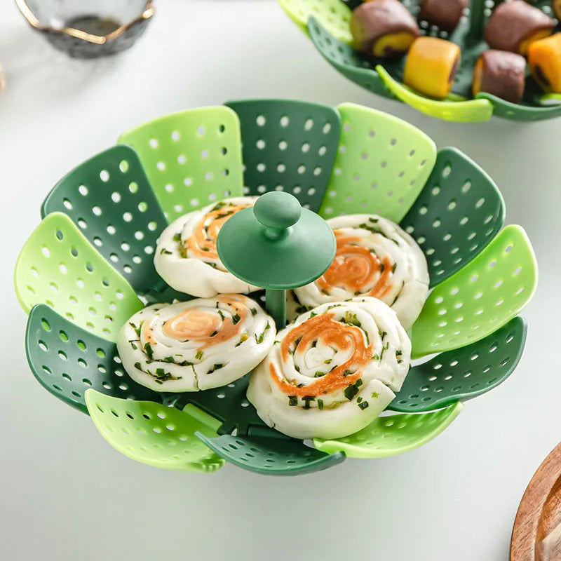 Plastic Folding Lotus Steamer Food Grade Steaming Rack Fruit Baskets Kitchen Storage Racks Vegetable Vapor Cooker Dish Cookware - Buy online at  Vibe In Cart.