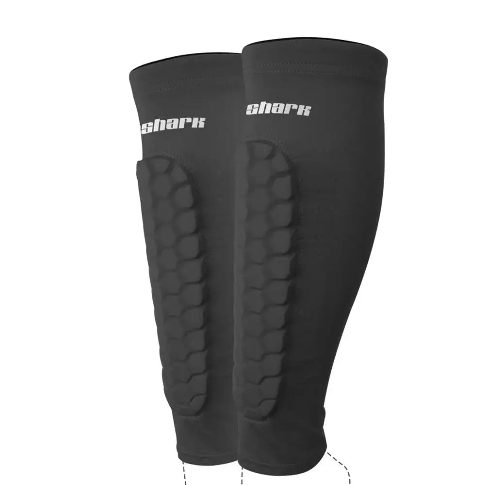 Unisex Polyester Football Shin Guards with Compression Sleeves, XS-XL