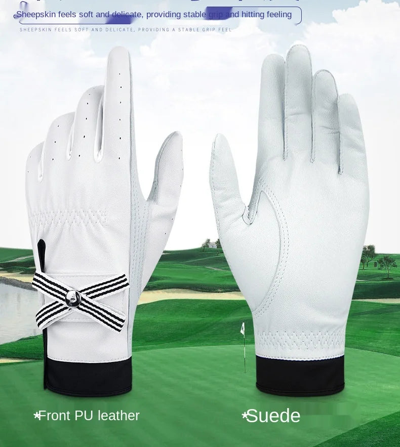 PGM Golf Gloves Women Sheepskin Breathable Palm Ladies Genuine Leather Sport Gloves Anti-Slip Training Mittens Elegant 1 Pair - Buy online at  Vibe In Cart.