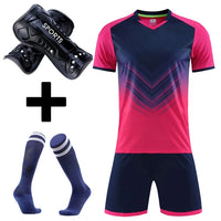Men's and Boys' Polyester Football Jersey Set with Socks and Shin Guards