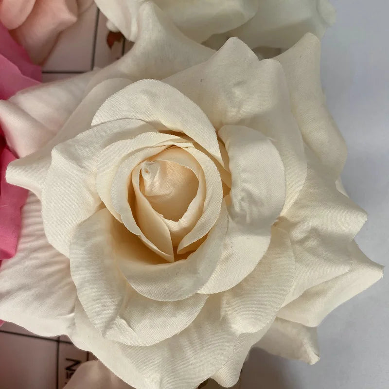 11cm Cotton Artificial Rose Flower Head Decoration