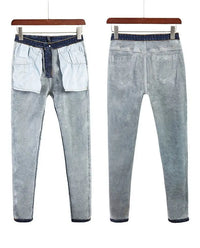 Slight Stretch Women's Pencil Pants Jeans in Blue, Gray, and Black