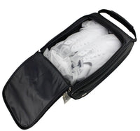 Unisex Black PU Leather Golf Shoes Bag 12.8x9.0x5.2 Inches